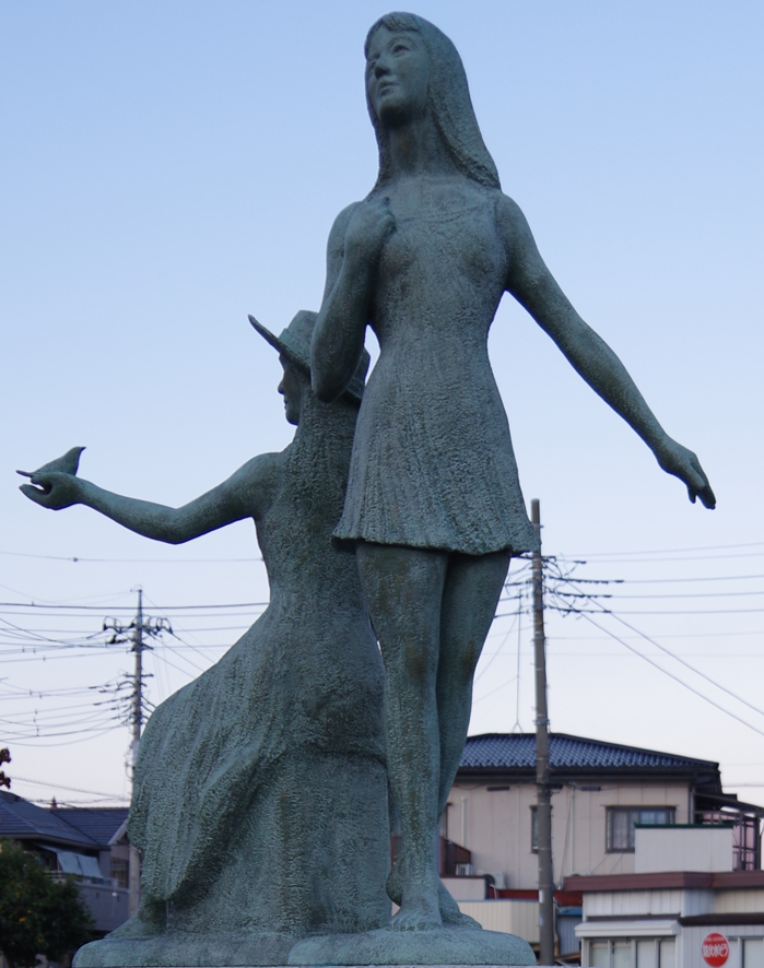 水上守次】陶彫作品 少女像 裸婦像 在銘 栞付 女性像